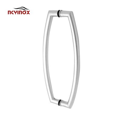 Британски носач у стилу нерђајућег челика, 17" на стаклу, закривљена ручка за повлачење леђа-то-бацк